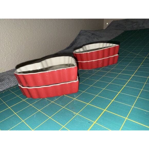 Rose Levy Beranbaum Sweetheart Bakeware Heart Shaped Dish Ceramic Set of 4 Crème - Picture 10 of 14